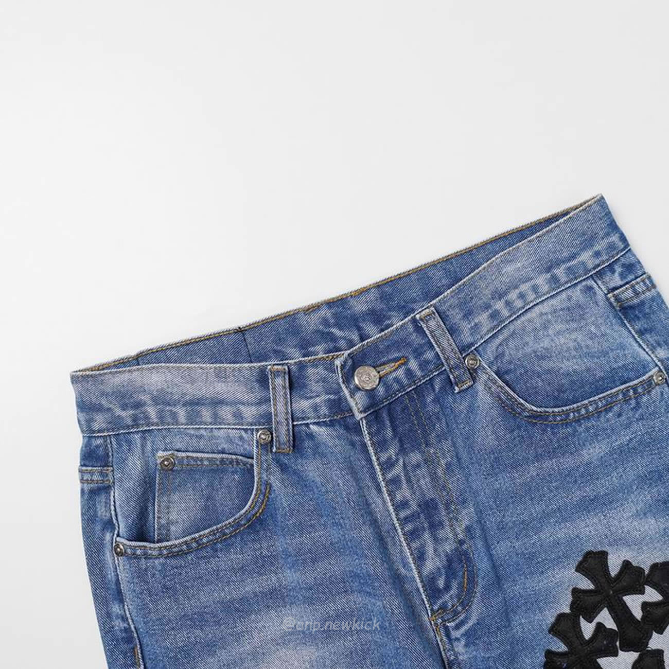 Chrome Hearts Blue Speckle Jeans Cross (4) - newkick.app